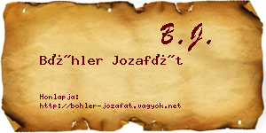 Böhler Jozafát névjegykártya